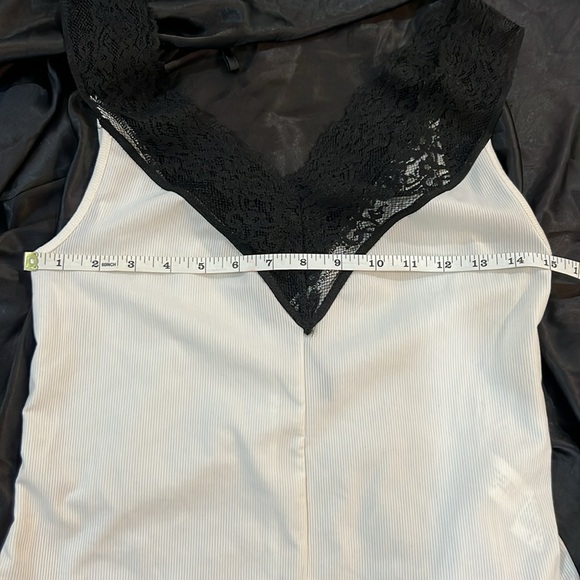 Zara white with black lace bodysuit - Picture 5 of 7